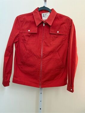 Vintage London Fog Red Lightweight Zip Front Shirt Jacket